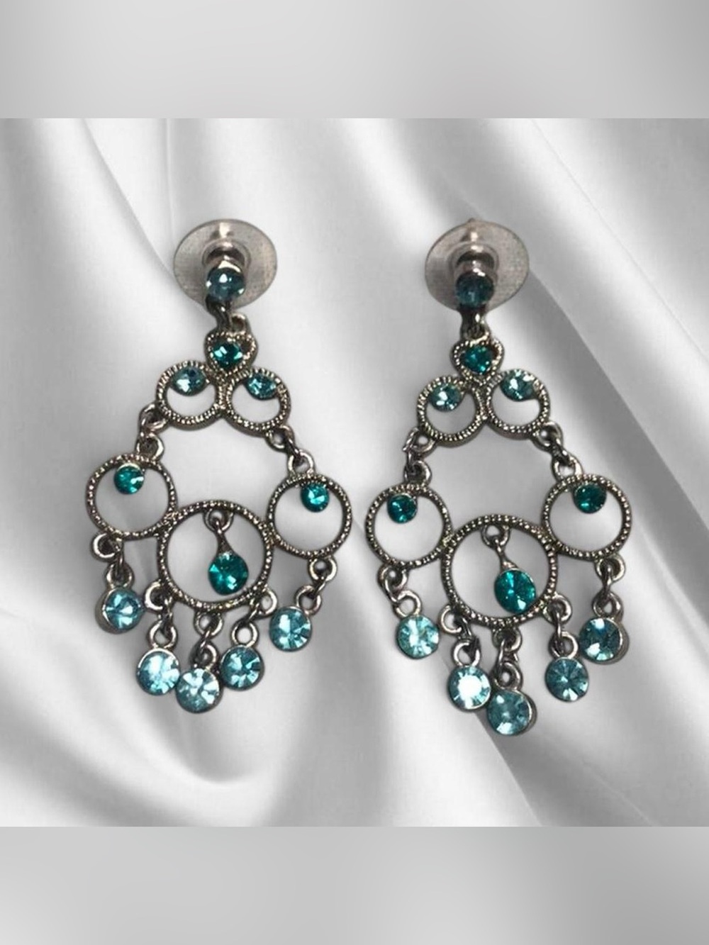 Y2K Aqua Chandelier Earrings